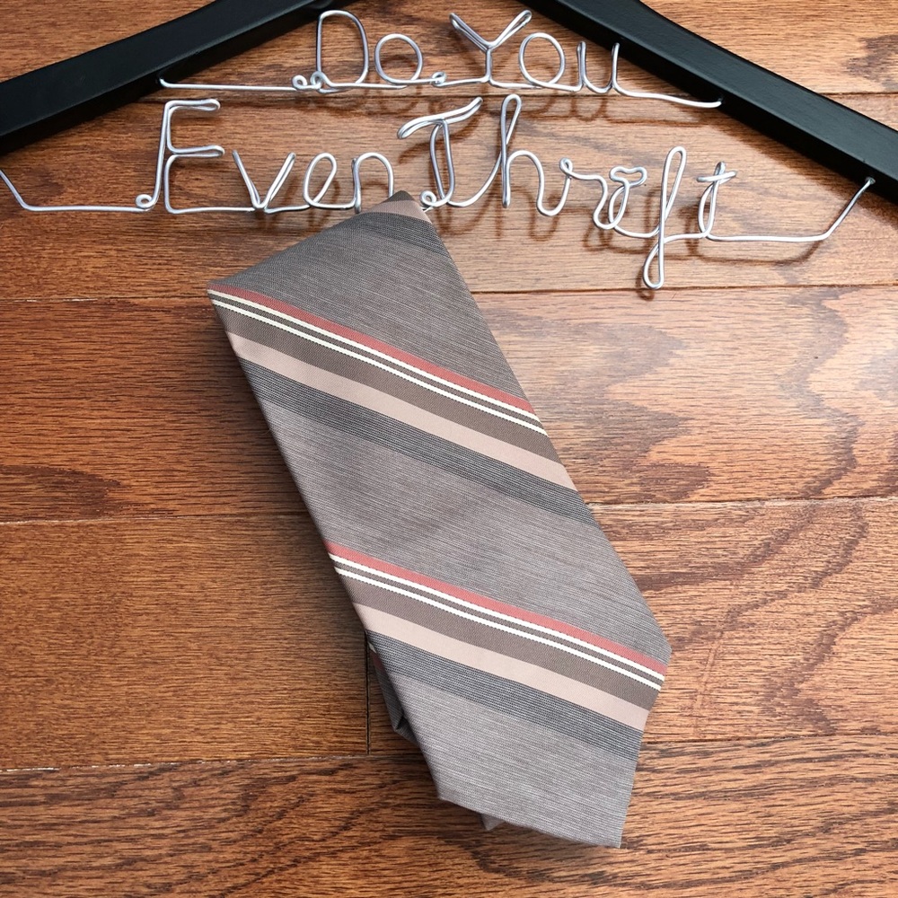 J J COCHRAN vintage brown striped tie